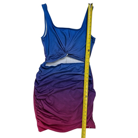 Y2K Ombre Bodycon Mini Dress M Sunset Ombre Tropical Vacation Clubwear Summer - Picture 6 of 8